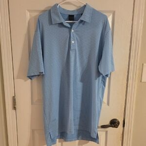 Men's Blue Striped Polo Shirt